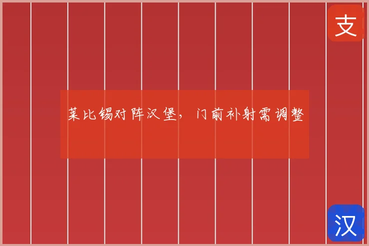 莱比锡对阵汉堡,门前补射需调整